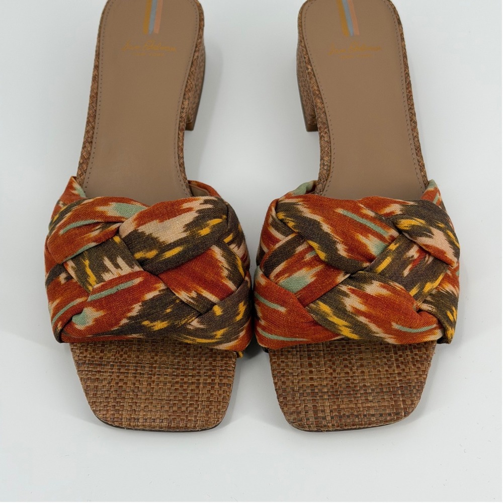 Sam Edelman Dawson Braided Block Heel Slide Sandal Women SZ 9 Resort Cruise Boho